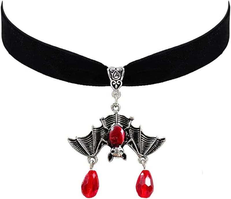 Cicod Gothic Black Velvet Goth Choker Necklace for Women,Cameo Black Choker Crow Skull Pendant Necklace Vintage Collar Skull Necklace Gothic Jewelry - Image 1